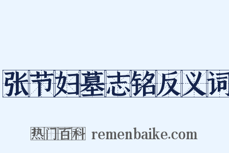 张节妇墓志铭反义词是什么意思的图片